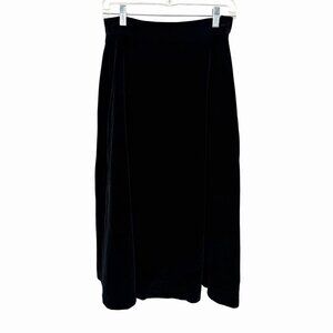 VINTAGE ALDONI BLACK VELVET A-LINE MIDI SKIRT - XS - HOLIDAY FORMAL